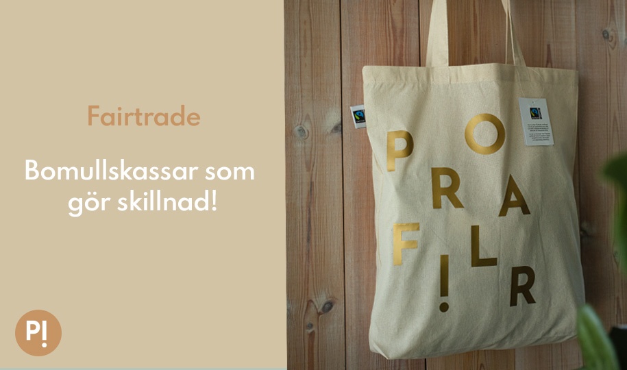 Fairtrade certifierade bomullskassar med eget tryck