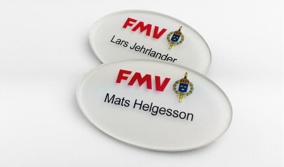 Namnbrickor med tryck - FMV