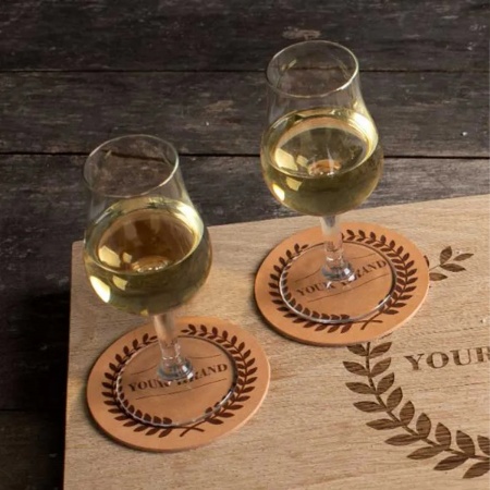 Glasunderlägg naturläder 