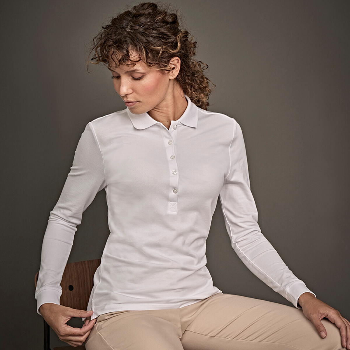 Women's Luxury Stretch Long Sleeve Polo
