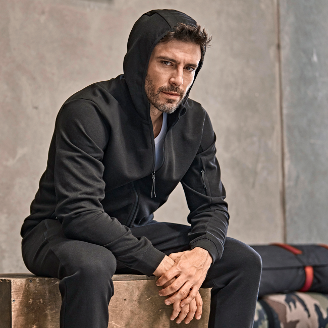 Athletic hooded Full Zip Sweat
