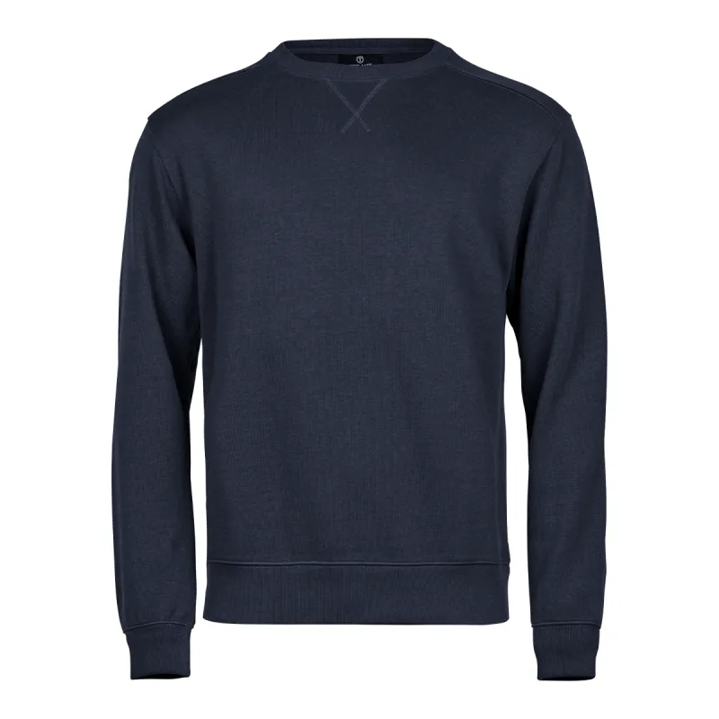 Ribbed interlock crew neck 