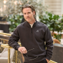 Ribbed interlock half zip