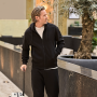 Ribbed interlock hooded full zip