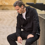 Ribbed interlock hooded full zip