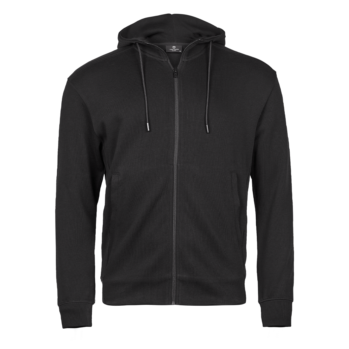 Ribbed interlock hooded full zip