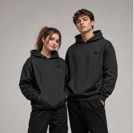 Unlabeled Heavy Loose Fit Hooded Sweatshirt